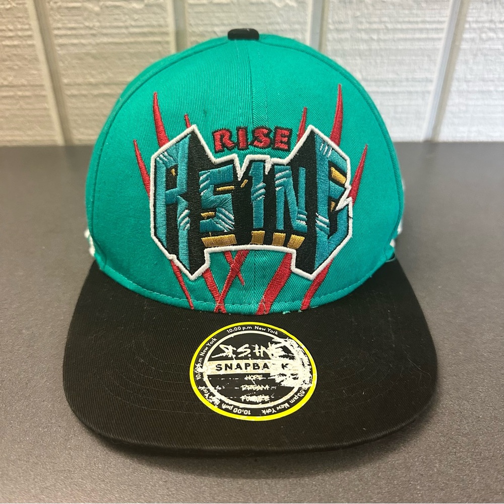 R.Sine NY 10pm Teal and Black SnapBack Hat Preowned